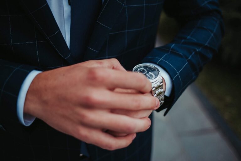 Photo of man looking at his wristwatch illustrates blog: "About The Pomona Chamber of Commerce At the Pomona Chamber of Commerce, our mission is to keep you up to date with the most relevant developments in business management and administration so you and your company can take advantage of new opportunities. Contact us by email (info@pomonachamber.org) telephone (909-622-1256), social media, or click on this link to join and start enjoying the benefits of membership today."