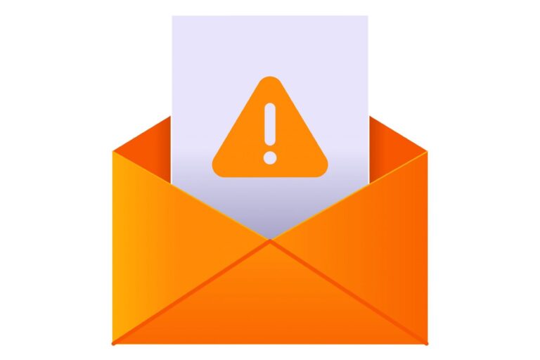 Envelope with paper displaying exclamation point illustrates blog "How To Recognize a Suspicious Email Attachment?"