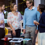 Small business hosting a community pop-up event to engage local customers
