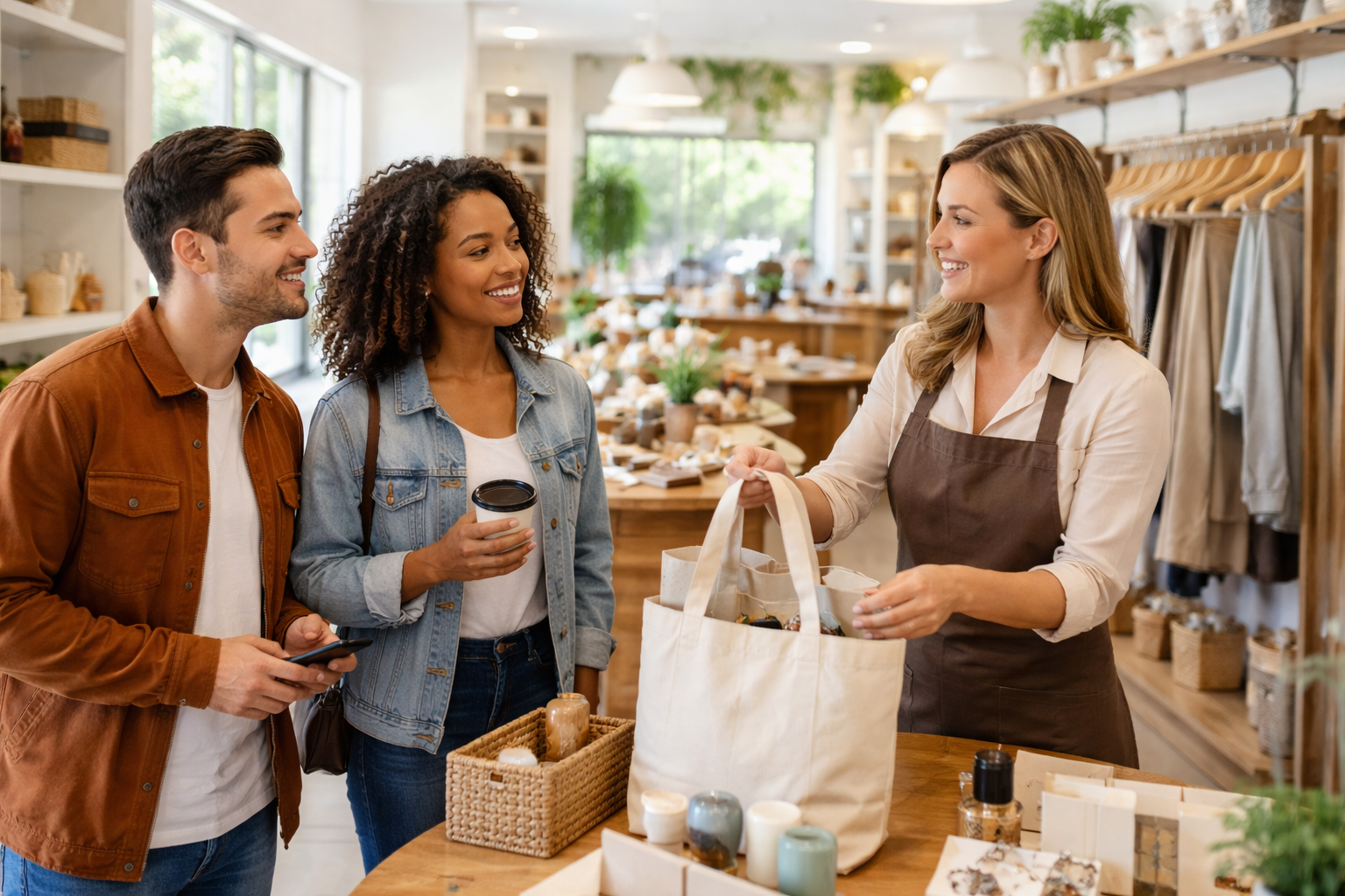 Friendly boutique shopping experience Local consumer expectations in 2026 shown through modern in-store customer experience