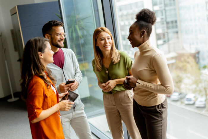 50363 Local business owners building local business partnerships at networking event