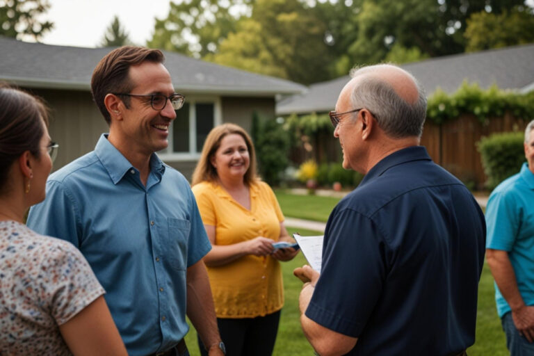 business owner gaining community recognition at local event
