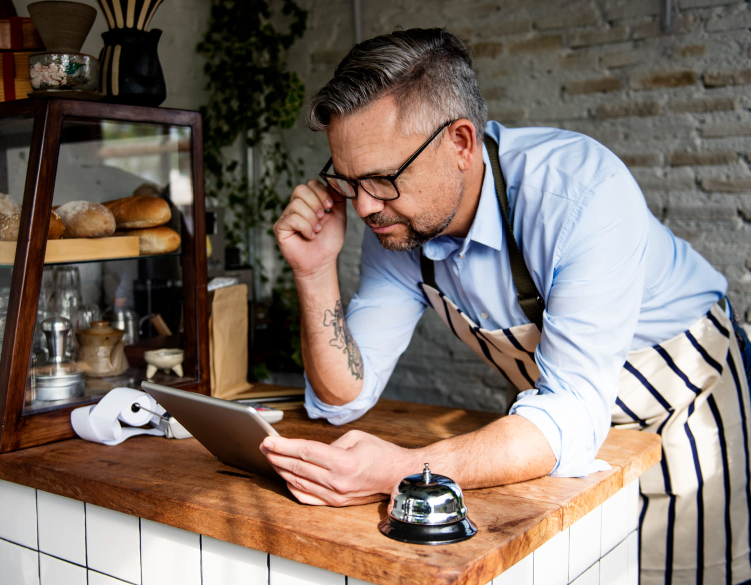 local business owner reviewing mobile optimization on a smartphone