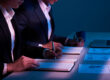 Professionals reviewing prepare business next stage strategy and planning documents